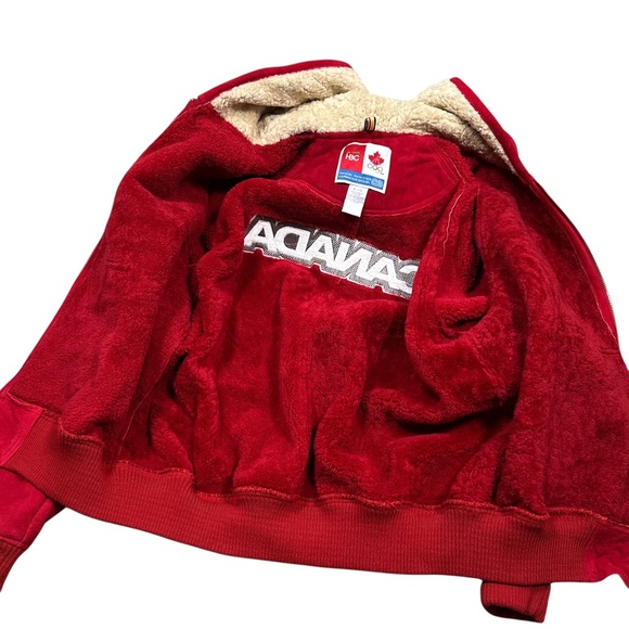 HBC Hudsons Bay 2006 Olympics Team Canada Shearling Sherpa Suede Jacket Mens XL - Picture 4 of 13